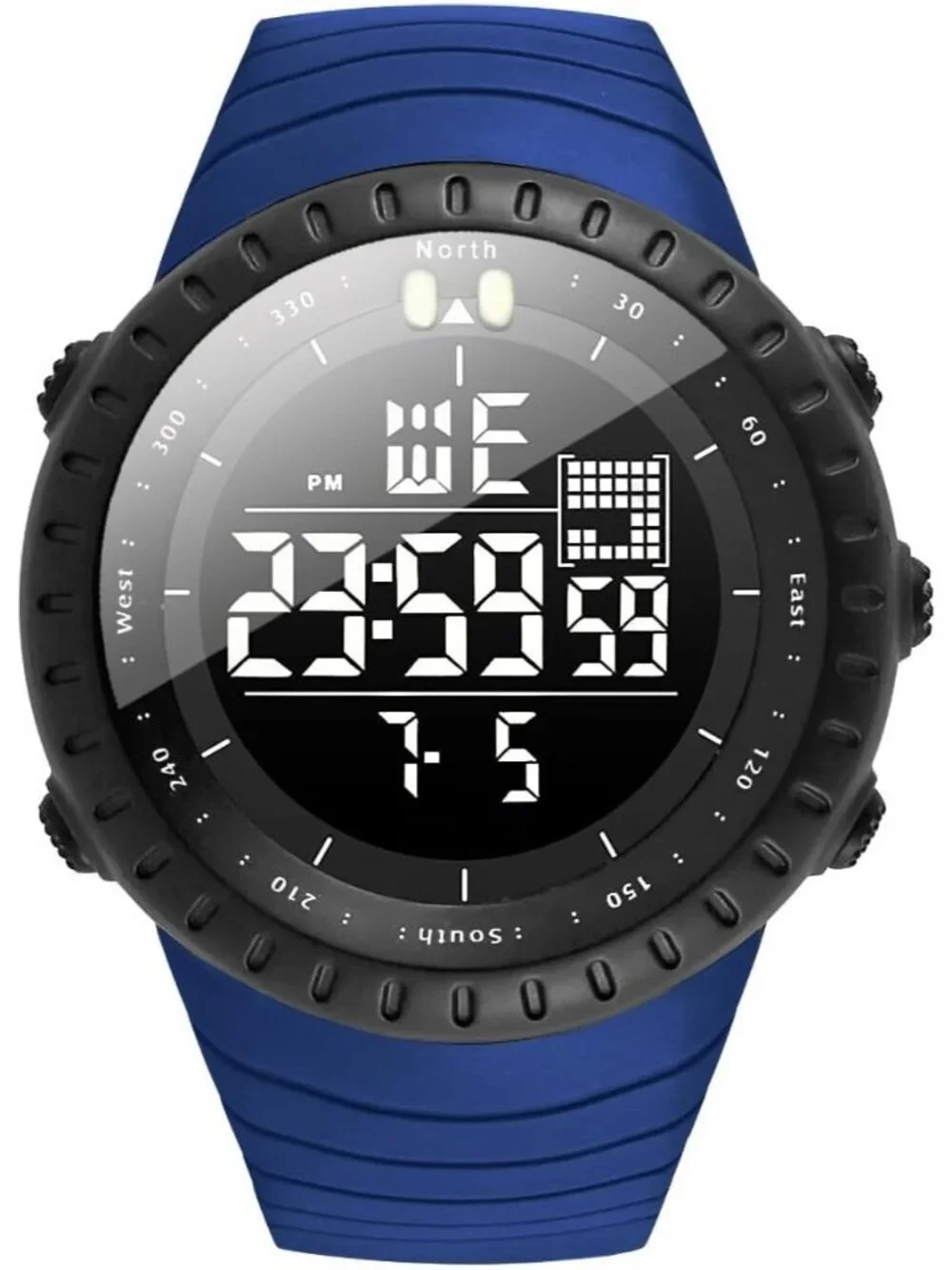 Men's Dark Blue Analog Quartz Sports Outdoor Waterproof Military Digital Watch